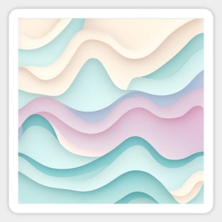 Pattern Flat Illustration Bright Isometric Pastel Colored Waves Sticker